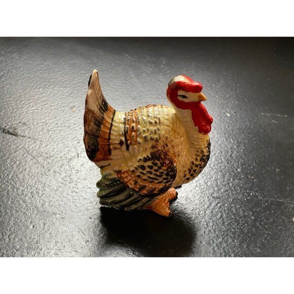 Rare Vintage Tom and Hen Turkey Salt & Pepper Shakers - Hand-Painted, Marked Jap - Picture 9 of 16